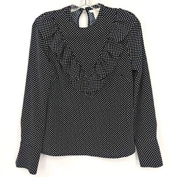 H&M Tops - H&M Women's 2 B&W Polka Dot Ruffled B&W Top